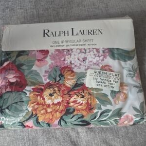 Ralph Lauren Floral Queen Flat Sheet - Yellow, Pink, Green, White